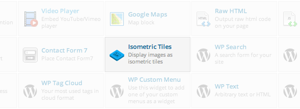 Elemento de mosaicos de imagen isométrica en WPBakery Page Builder